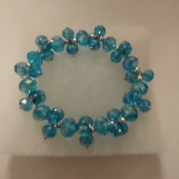 Aqua Metallic Crystal Bracelet - Picture 4 of 8